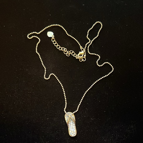 Silver Zirconia Sandal Necklace - Picture 10 of 17